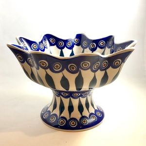 COPY - Polish Pottery Fruit Bowl Scalloped Edge P…